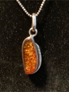 Amber and Sterling Silver necklace